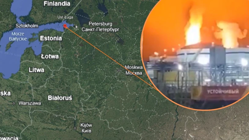 Setki dronów wysłanych na Rosję. Pożar w kluczowym porcie