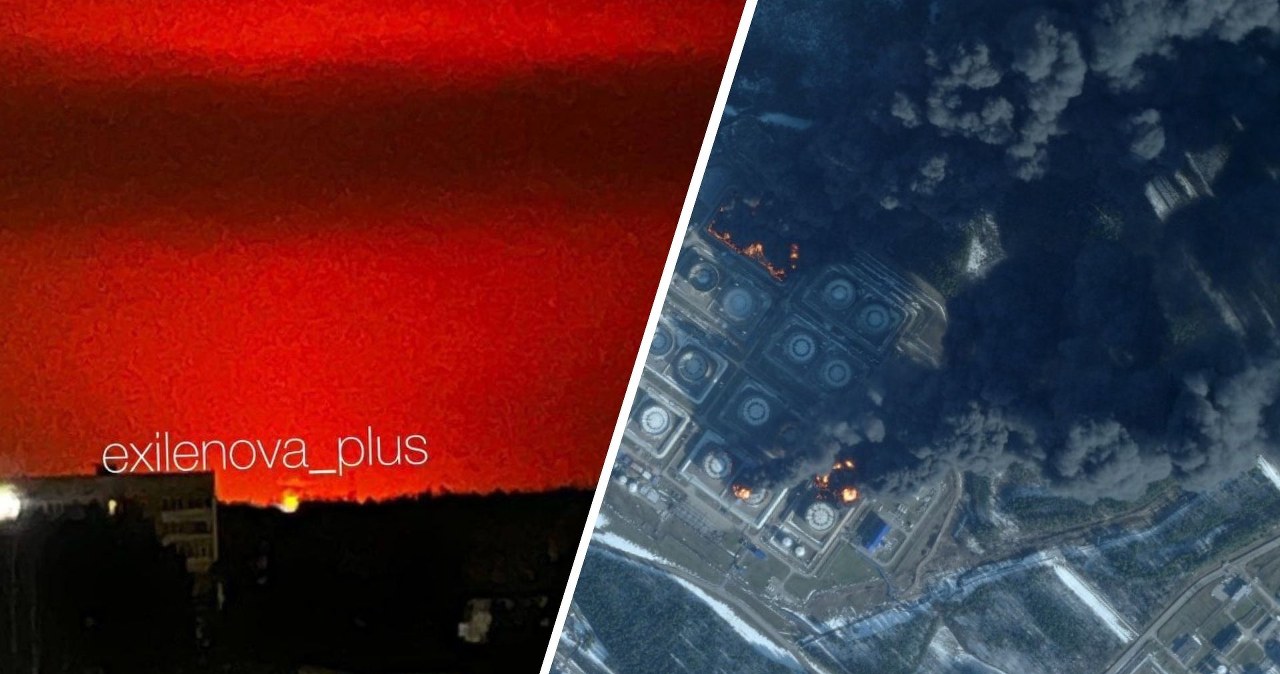 Wojna na Ukrainie. Nocne ataki dronów. W Rosji płonie rafineria Wojna na Ukrainie. Nocne ataki dronów. W Rosji płonie rafineria