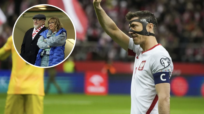 Mama Lewandowskiego dopingowała go z trybun w meczu z Albanią