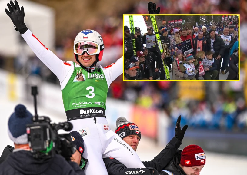 Tuż po konkursie takie obrazki, to nie był koniec. Małysz ruszył do Stocha