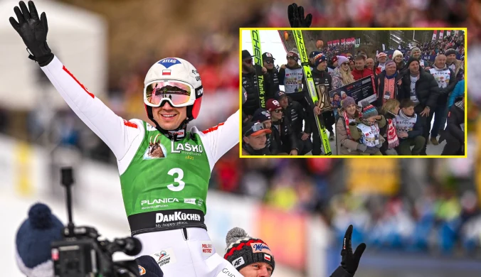 Tuż po konkursie takie obrazki, to nie był koniec. Małysz ruszył do Stocha