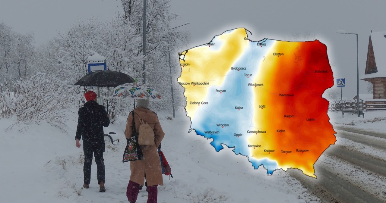 Prognoza pogody na poniedziałek. Znowu spadnie śnieg, pojawią się też burze Prognoza pogody na poniedziałek. Znowu spadnie śnieg, pojawią się też burze