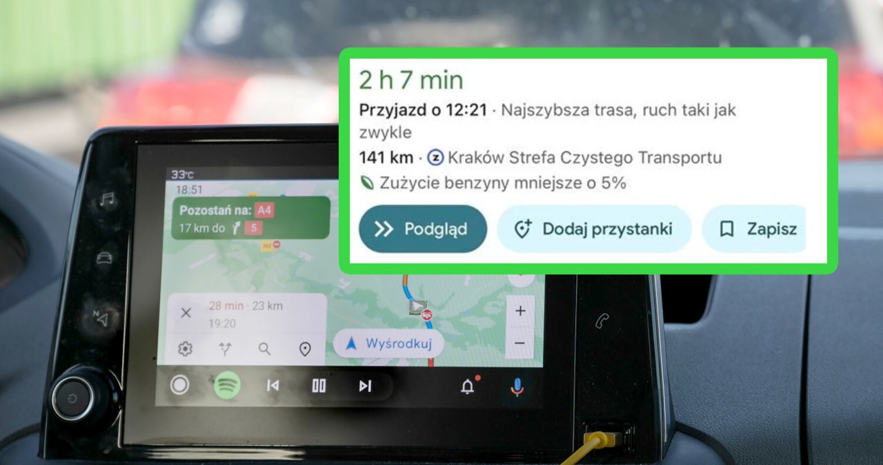 "Zielony listek" w Mapach Google. Funkcja, która pozwala oszczędzać paliwo
