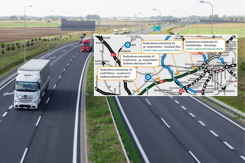 92 km zmian za 2 mld zł na autostradzie A2. GDDKiA podjęła kluczową decyzję
