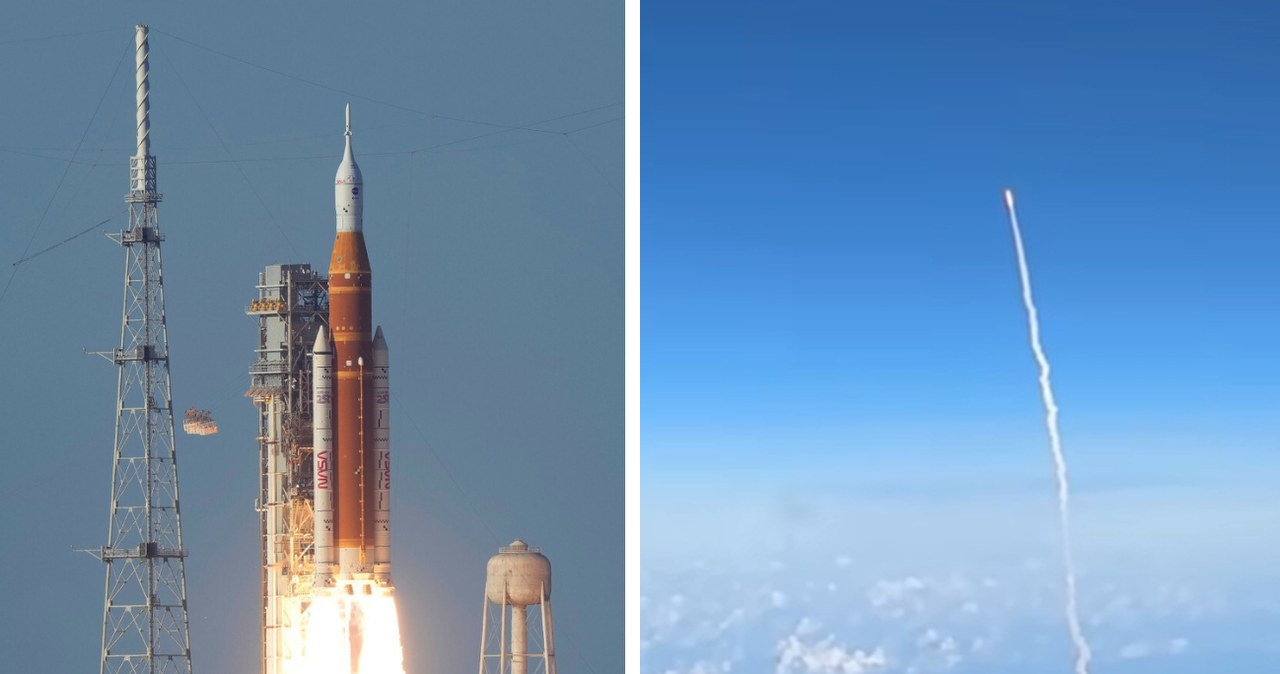 Start misji Artemis II widziany z samolotu. Niezwykłe nagranie