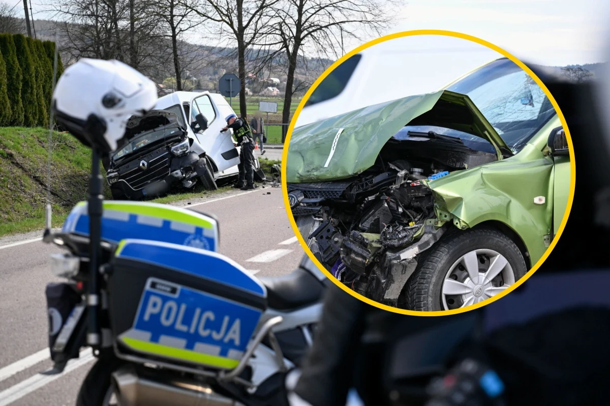 Dwie osoby trafiły do szpitala po wypadku w Ruszelczycach w powiecie przemyskim na Podkarpaciu. Zderzyły się tam dwa auta osobowe i dostawczy bus. 