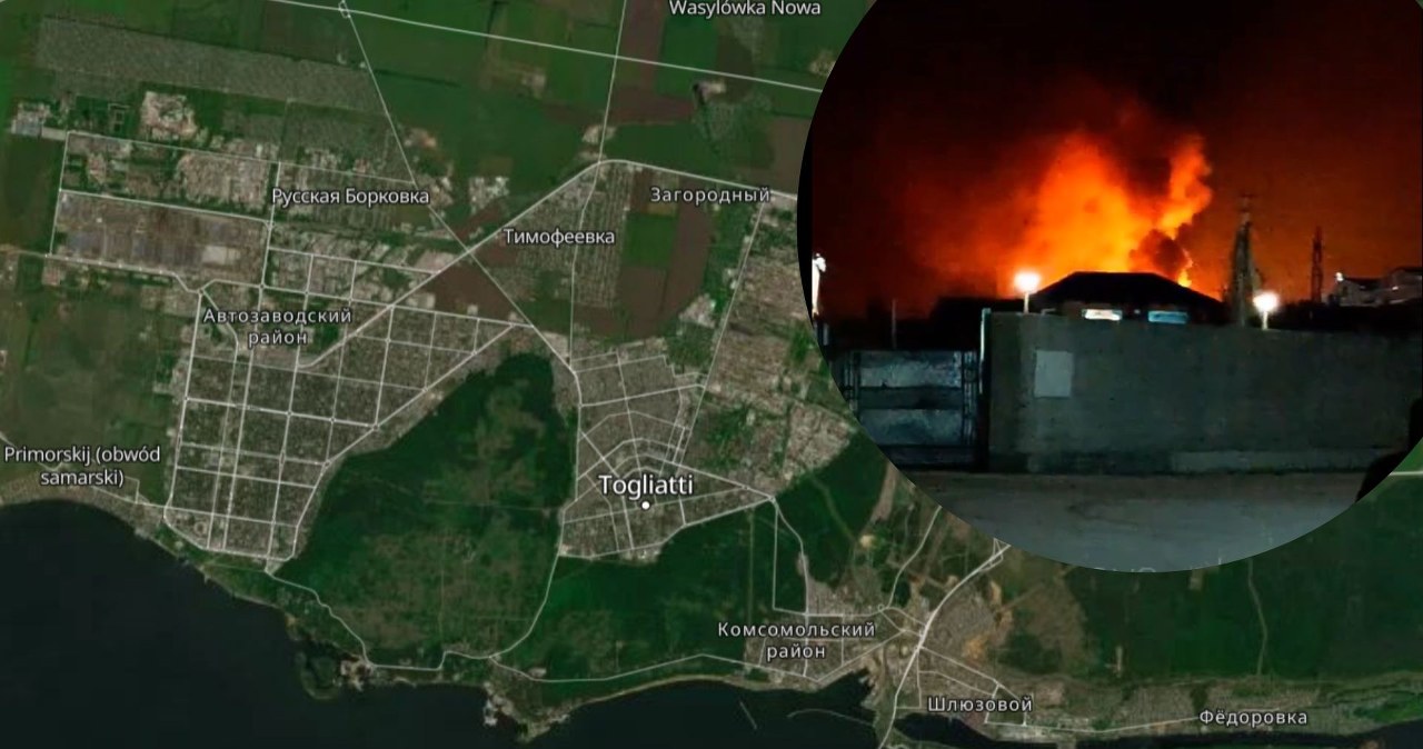 Atak dronów na zakłady petrochemiczne w Togliatti. Pożary po uderzeniu