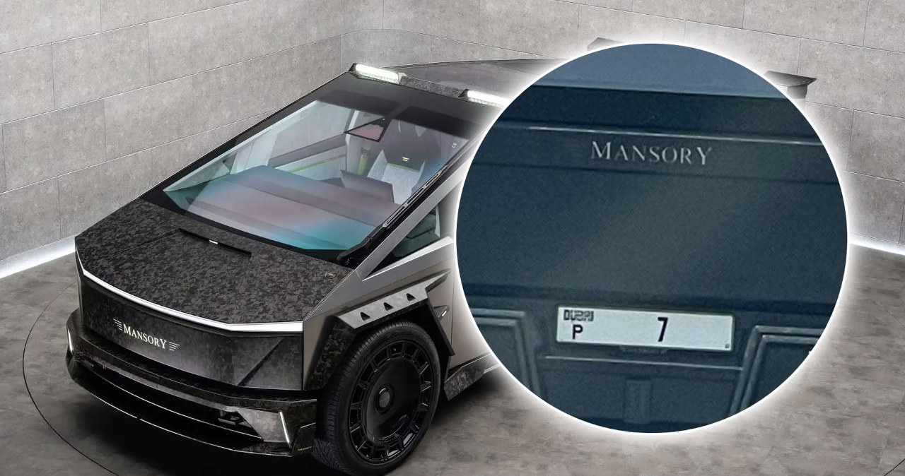 Mansory Cybertruck z najdroższą tablicą świata. "P7" kosztowała 15 milionów