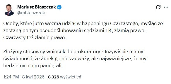 /Mariusz Błaszczak, @mblaszczak / X.com