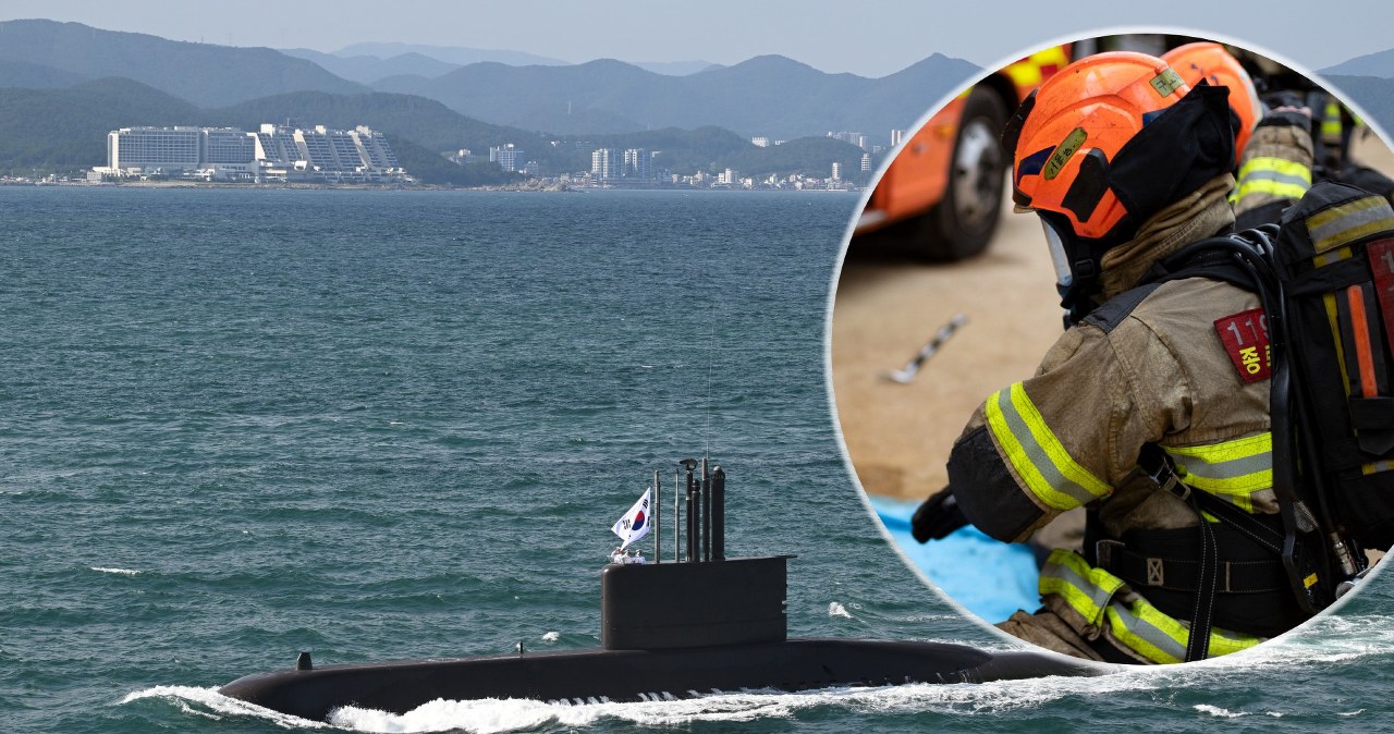 Południowokoreański okręt podwodny w ogniu. Trwa akcja poszukiwawcza