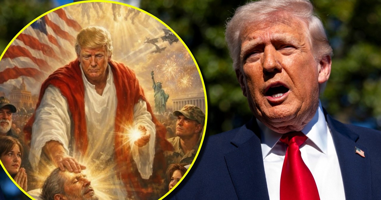 Donald Trump jako Jezus. Kontrowersyjna grafika po krytyce papieża