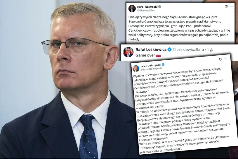 "Zwycięstwo prawdy nad kłamstwem". Reakcje na decyzję ws. Cenckiewicza