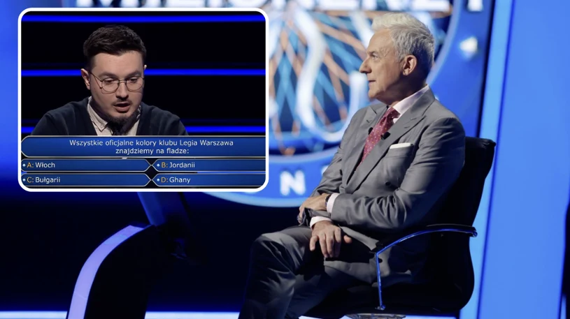 Uczestnik "Milionerów" zapytany o Legię. Uratował go telefon do przyjaciela