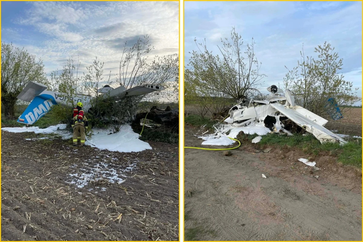 Państwowa Komisja Badania Wypadków Lotniczych wyjaśnia okoliczności awaryjnego lądowania samolotu w Zborowie pod Poznaniem. W środku były dwie osoby. 