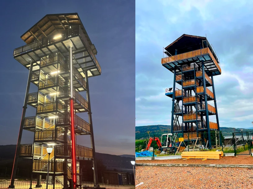 Wieża widokowa nad Jeziorem Mucharskim w Dąbrówce. Wskazano kluczową datę