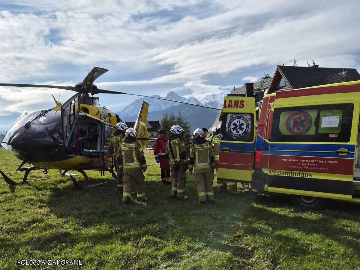 Groźny wypadek w Kościelisku. Kierującego quadem zabrał LPR do szpitala