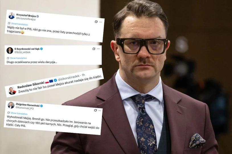"Mejza tango down". Fala komentarzy po usunięciu posła z klubu PiS