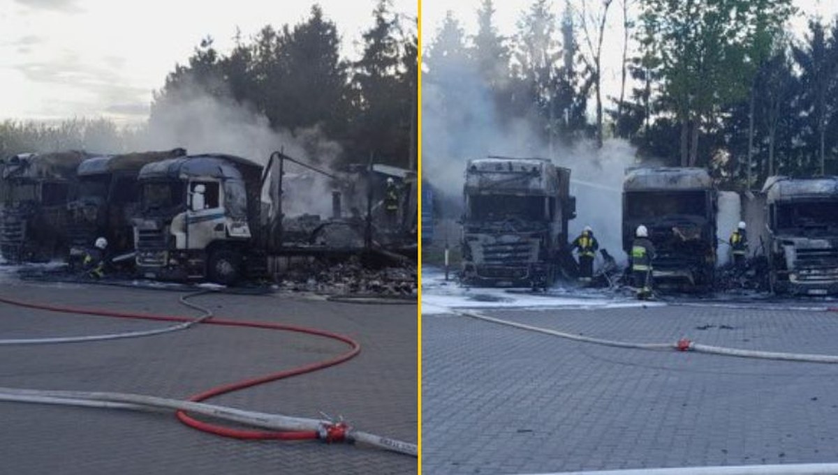 Ciężarówki stanęły w ogniu blisko stacji paliw. O krok od tragedii w Łódzkiem