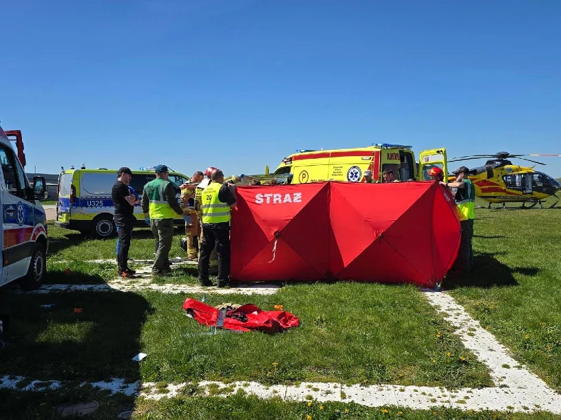 Tragedia na lotnisku w Lesznie. Zginął 39-letni spadochroniarz