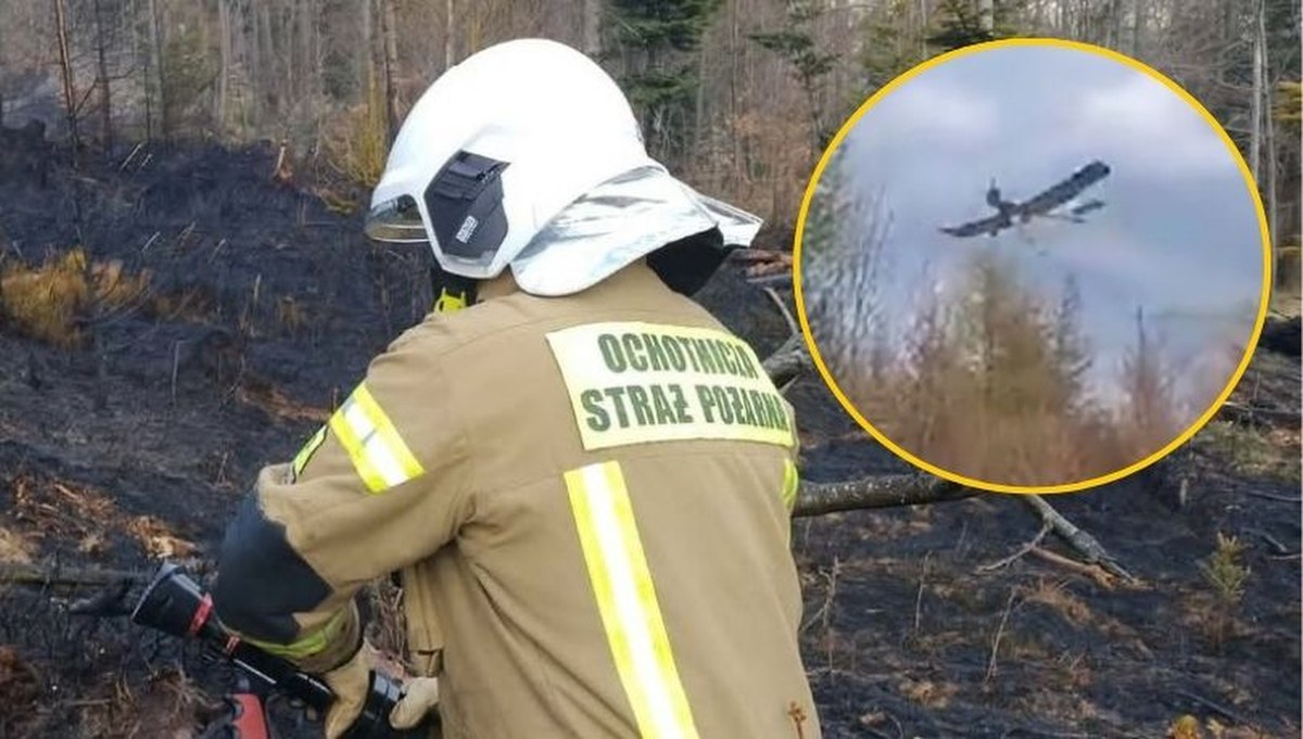 Pożar w Beskidach. Trudna akcja na zboczach góry
