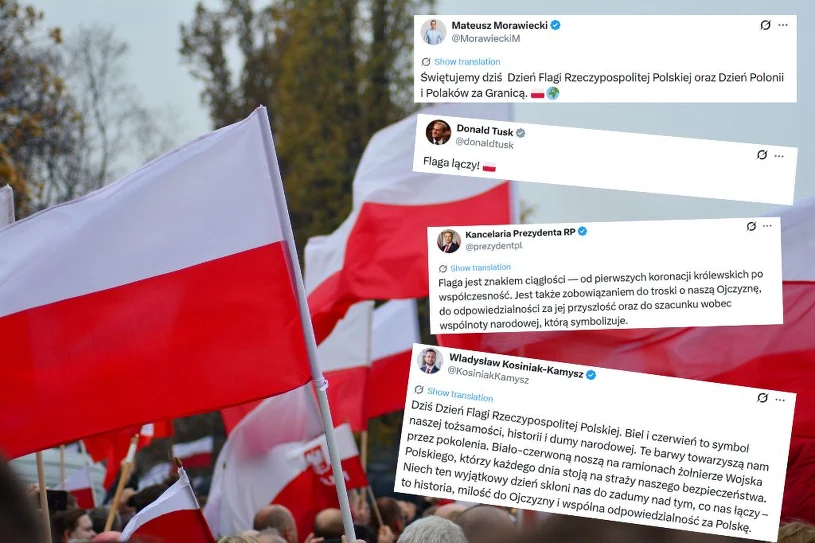 "Bądźmy zawsze dumni z Polski!". Politycy świętują Dzień Flagi