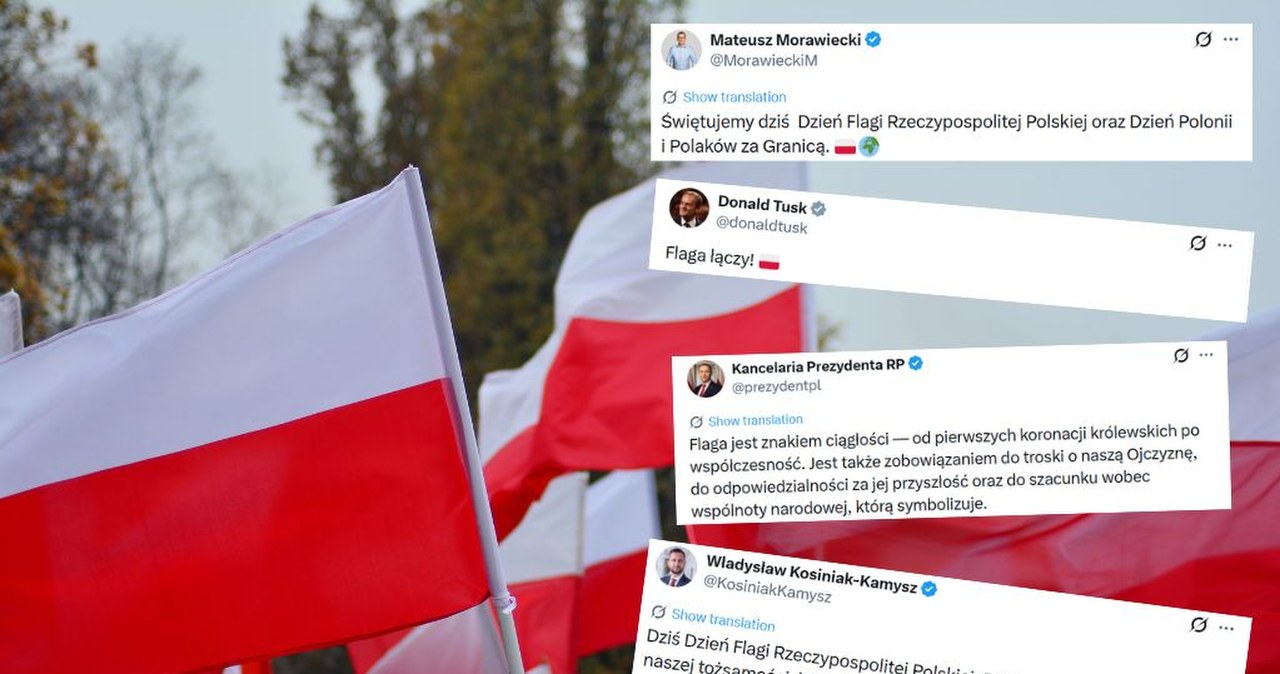 Dzień Flagi. Politycy świętują, wpisy prezydenta i premiera