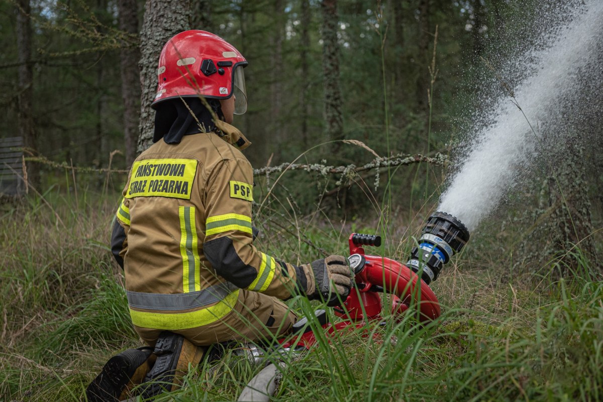 Pożar lasu w Hutkach koło Częstochowy. Samolot w akcji