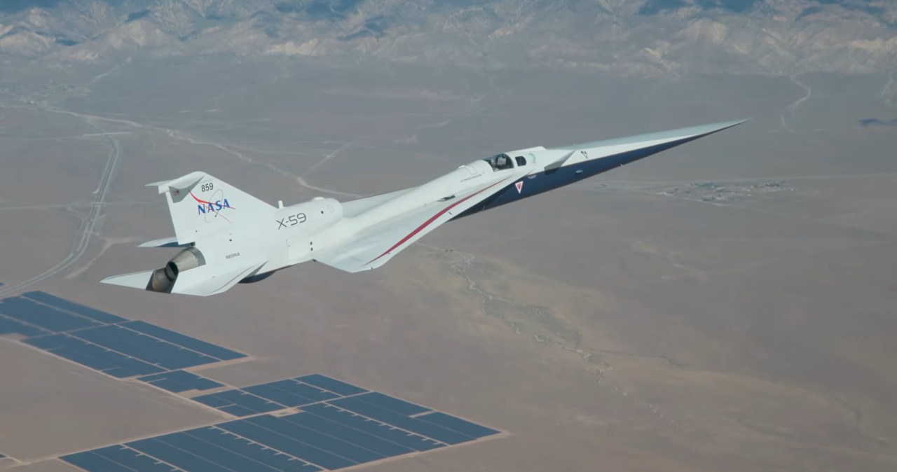 NASA testuje przełomowy X-59 nad pustynią. Jest wideo z manewrów