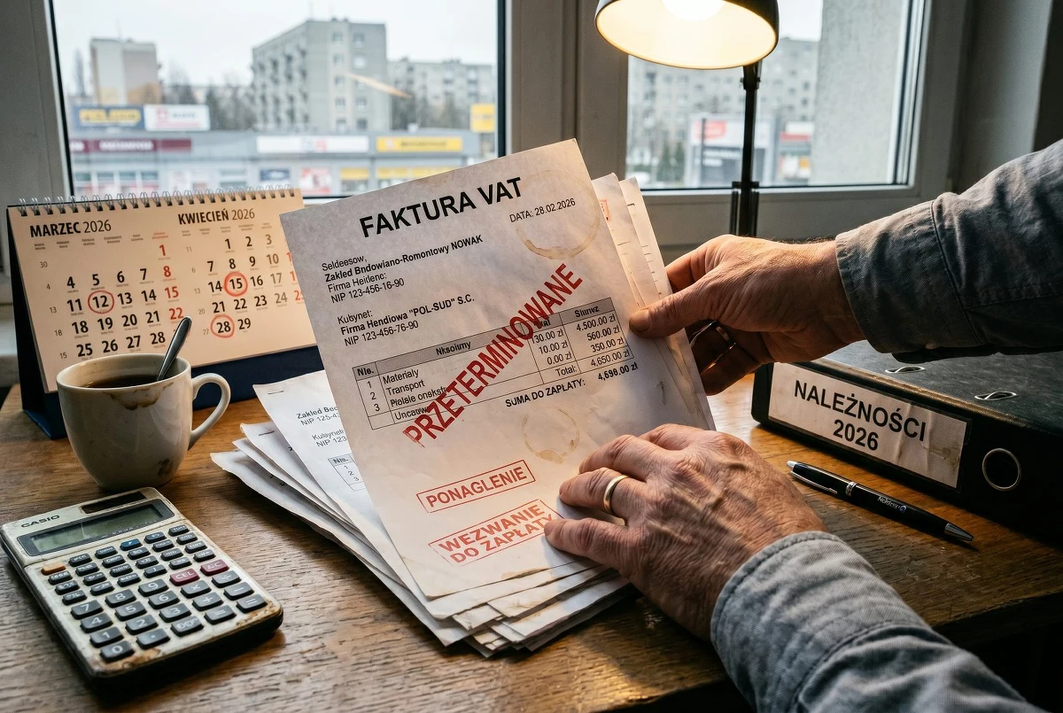 Kapitał zamrożony w niezapłaconych fakturach osiągnął w Polsce rekordowe 46,2 mld zł — wynika z danych BIG InfoMonitor i KRD. Przeciętne zadłużenie na firmę wynosi 152 tys. zł. Aż 76% przedsiębiorstw planuje w 2026 roku wdrożenie strategii ochronnych. Problem najsilniej dotyka małe i średnie firmy, gdzie terminy płatności wynoszą 60–90 dni.