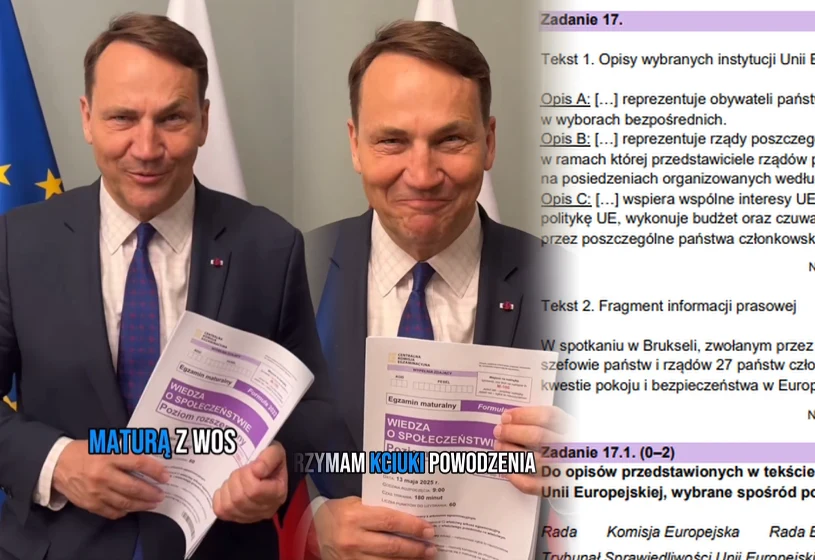 "Zaprzeczam, jakobym miał przeciek". Sikorski komentuje po maturze z WOS-u