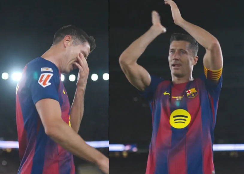 Płacz Lewandowskiego. Polak żegna Barcelonę. Niebywałe sceny na Camp Nou