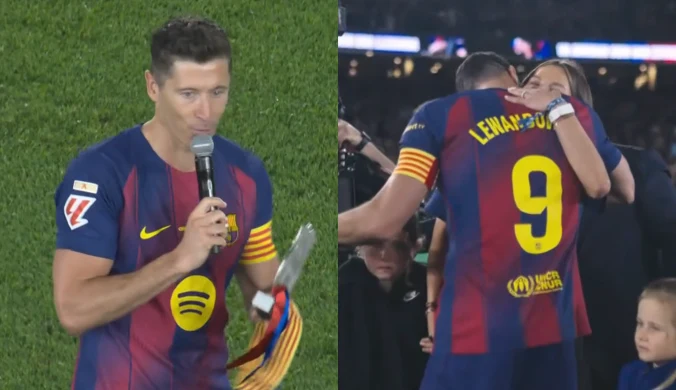 Lewandowski chwycił za mikrofon. Camp Nou zamilkło. Zostawił wiadomość