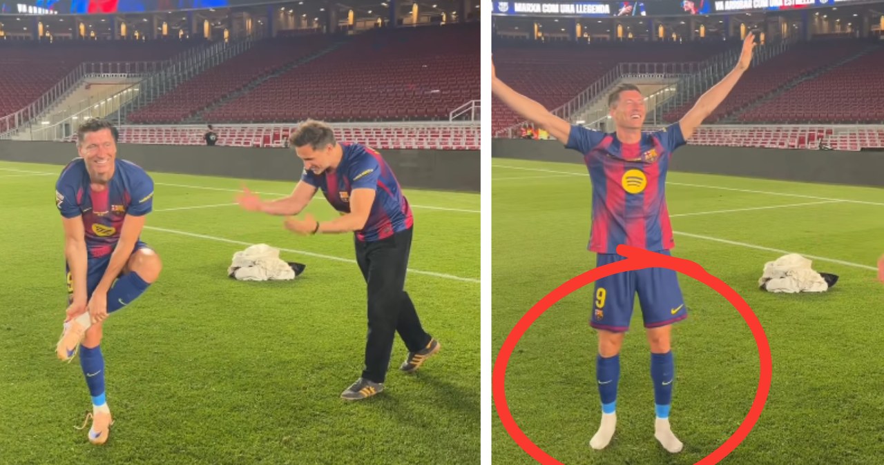 Polska impreza na Camp Nou. Zaśpiewali hit. Lewandowski aż ściągnął buty