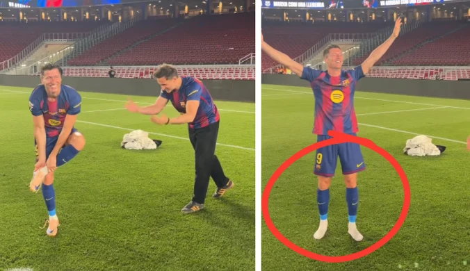 Polska impreza na Camp Nou. Zaśpiewali hit. Lewandowski aż ściągnął buty