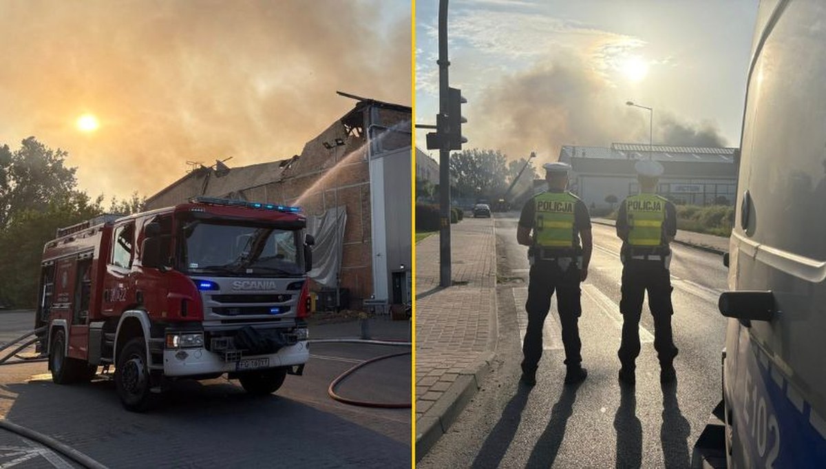 Pożar sali zabaw w Gorzowie Wielkopolskim. Strażacy bronią sąsiednich budynków