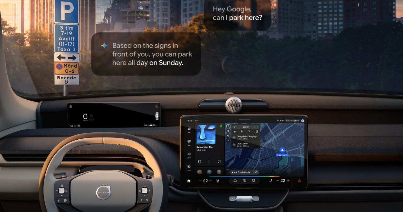 Google Gemini trafia do Volvo. Zapytasz: "czy wolno tutaj zaparkować?"