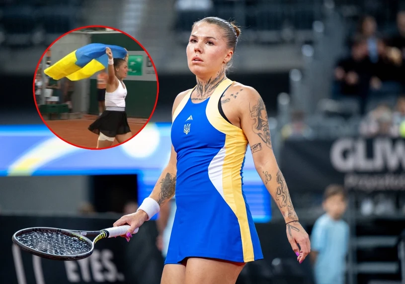 6:1, 6:2 w meczu Rosjanki z Ukrainką. Sceny na korcie. Przemarsz z flagą