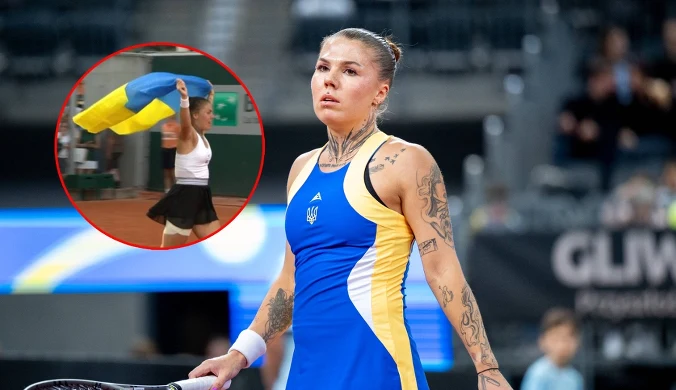 6:1, 6:2 w meczu Rosjanki z Ukrainką. Sceny na korcie. Przemarsz z flagą