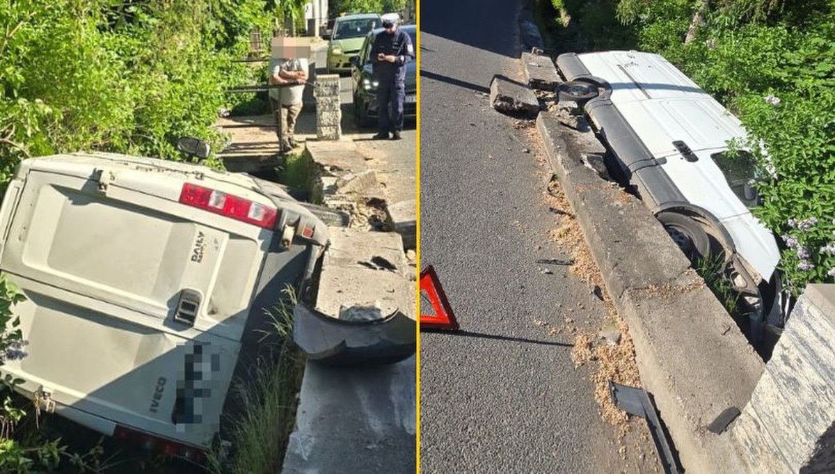 O krok od tragedii. Kierowca niemal dosłownie zrównał busa z ziemią
