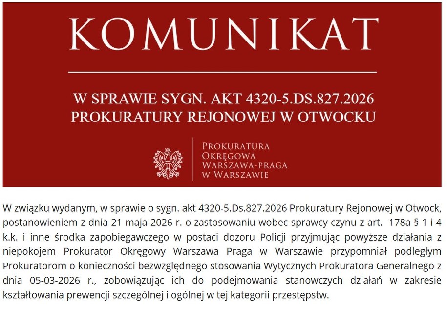 /Prokuratura Warszawa Praga  /Zrzut ekranu