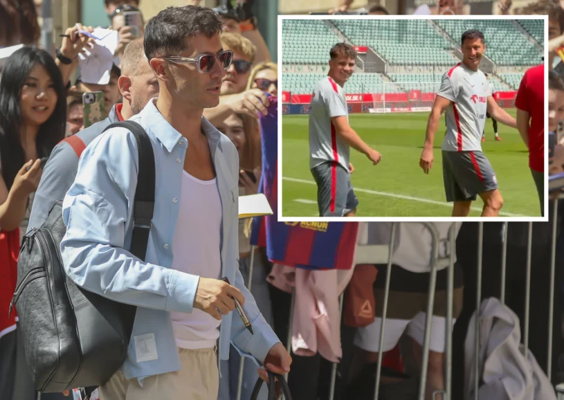 Niespodziewany gość na treningu kadry. Oto jak zareagował Lewandowski