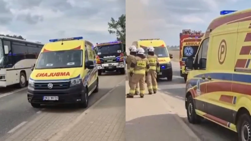 Zderzenie dwóch autobusów z dziećmi. Na miejscu lądował śmigłowiec