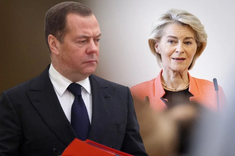 Miedwiediew nie przebierał w słowach. Werbalny atak na von der Leyen
