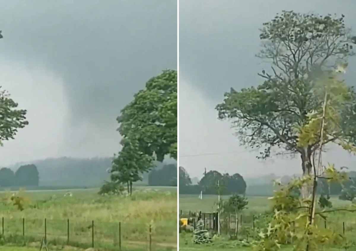 Przez wieś Cudnochy w województwie warmińsko-mazurskim przeszło tornado. Nagranie z momentu pojawienia się zjawiska trafiło już do sieci. "W ESWD potwierdzono wczorajszy przypadek tornada we wsi Cudnochy" - informuje Piotr Szuster z IMGW.