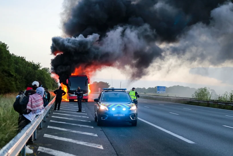 Autokar zapalił się na autostradzie. Od tragedii dzieliły mi