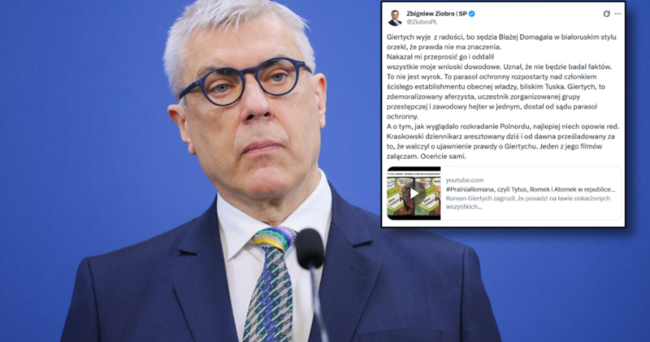 Ziobro nie przeprosi Giertycha? "To zdemoralizowany aferzysta"
