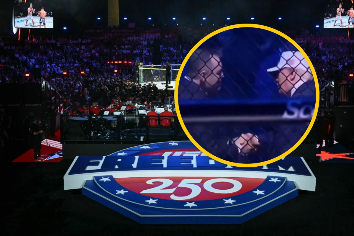 Prezydent Karol Nawrocki spotkał się z Donaldem Trumpem na gali MMA przed Białym Domem. Uchwycona z daleka przez kamery rozmowa trwała kilkadziesiąt sekund. Na razie nie jest jasne, czy odbyła się też jakaś dłuższa wymiana zdań między prezydentami. 