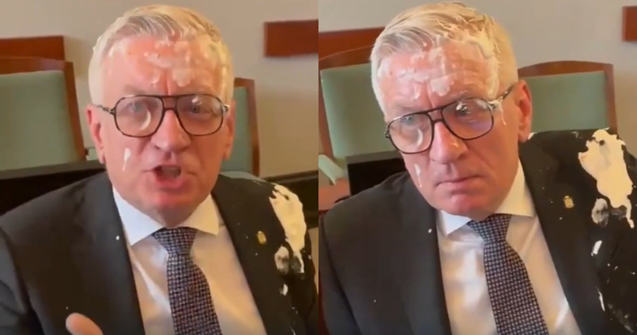 Poznań. Jacek Jaśkowiak obrzucony tortem. Dwie osoby z zarzutami Poznań. Jacek Jaśkowiak obrzucony tortem. Dwie osoby z zarzutami