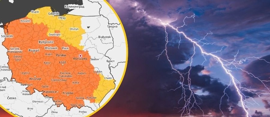 Aż 10 województw objętych jest alertami Instytutu Meteorologii i Gospodarki Wodnej przed burzami. Zagrzmi głównie na zachodzie i południu Polski. Lokalnie prognozowane są opady deszczu do 55 mm, porywy wiatru do 115 km/h oraz grad. W mocy pozostają ostrzeżenia I i II stopnia przed upałami w 15 województwach. Dla obszaru całej Polski wydano także alert RCB przed intensywnymi opadami deszczu, silnym wiatrem i burzami. "Możliwe przerwy w dostawie prądu. Unikaj otwartych przestrzeni" - alarmuje Rządowe Centrum Bezpieczeństwa.