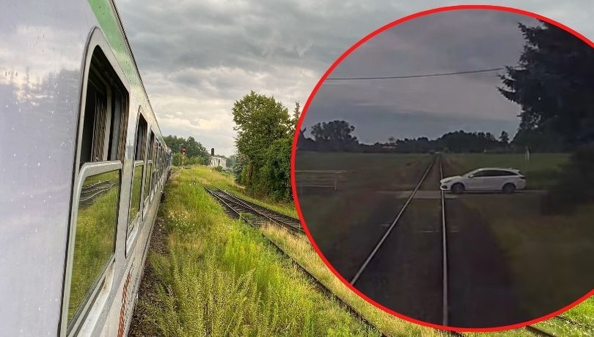 Tylko kilka metrów dzieliło go od zderzenia z pociągiem. Niebezpieczna sytuacja na torach